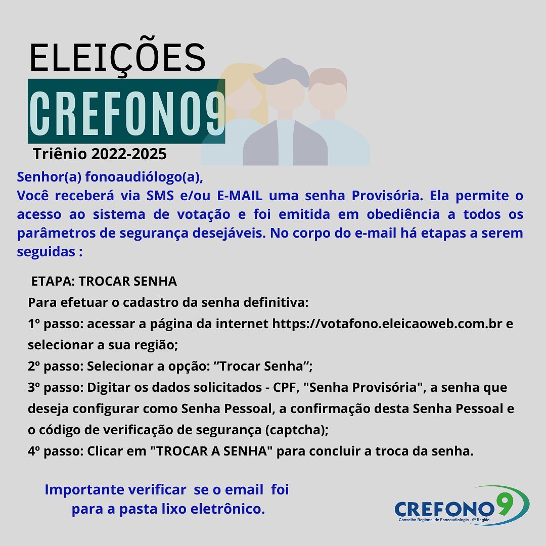 [ETAPAS PARA TROCA DE SENHA PROVISÓRIA DE VOTAÇÃO ]